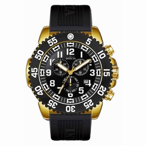 Invicta Pro Diver Quartz Chronograph Day Date Black Polyurethane Watch # 12531 (Men Watch)