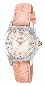 Invicta Angel Quartz Mother of Pearl Diamond Dial Pink Leather Watch # 12544 (Women Watch)