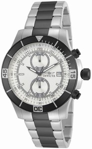 Invicta Specialty Quartz Chronograph Date Silver Dial Stainless Steel Watch # 12654 (Men Watch)