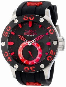 Invicta Russian Diver Quartz Analog Black Silicone Watch # 12702 (Men Watch)