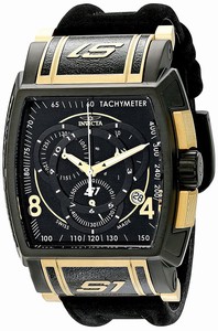 Invicta S1 Rally Quartz Chronograph Date Black Silicone Watch # 12783 (Men Watch)