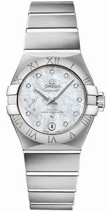 Omega Constellation Co-Axial Master Chronometer Small Seconds Mother of Pearl Diamond Dial Stainless Steel Watch # 127.10.27.20.55.001 (Women Watch)
