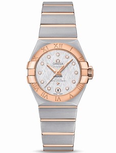 Omega Constellation Co-Axial Master Chronometer Diamond Hour Markers 18k Rose Gold and Stainless Steel Watch# 127.20.27.20.52.001 (Women Watch)