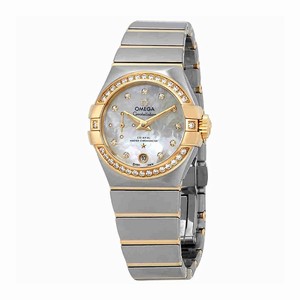 Omega White Mother Of Pearl Automatic Watch # 127.25.27.20.55.002 (Women Watch)