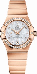 Omega Constellation Co-Axial Master Chronometer Small Seconds Diamond Bezel 18k Rose Gold Bracelet Watch # 127.55.27.20.55.001 (Women Watch)