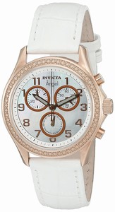 Invicta Angel Quartz Chronograph Date White Leather Watch # 12991 (Women Watch)