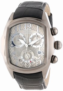 Invicta Lupah Quartz Chronograph Date Black Leather Watch # 13006 (Men Watch)