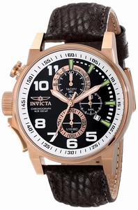 Invicta I Force Quartz Chronograph Date Dark Brown Leather Watch # 13056 (Men Watch)