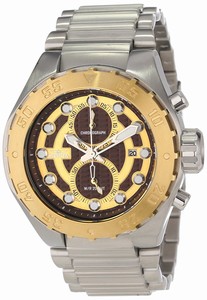 Invicta Gold Dial Chronograph Luminous Stop-watch Watch #13089 (Men Watch)