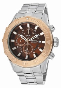 Invicta Pro Diver Quartz Chronograph Date Brown Dial Stainless Steel Watch # 13107 (Men Watch)