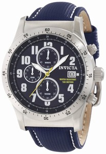 Invicta Specialty Quartz Chronograph Date Blue Leather Watch # 1317 (Men Watch)