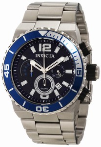 Invicta Black Dial Chronograph Luminous Stop-watch Watch #1342 (Men Watch)