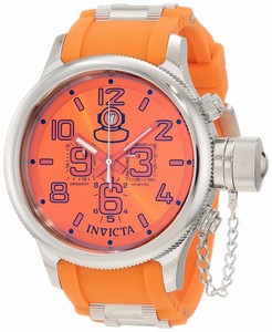 Invicta Russian Diver Quartz Chronograph Date Orange Polyurethane Watch # 1346 (Men Watch)
