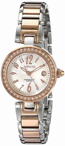 Invicta Mother Of Pearl Dial Stainless Steel Band Watch #13613 (Women Watch)