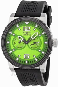 Invicta Specialty Quartz Analog Day Date Green Dial Polyurethane Watch # 13645 (Men Watch)
