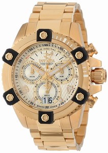 Invicta Gold Dial Stainless Steel Band Watch #13721 (Men Watch)