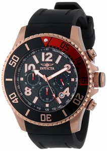 Invicta Pro Diver Quartz Chronograph Black Polyurethane Watch # 13731 (Men Watch)