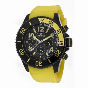 Invicta Pro Diver Quartz Chronograph Date Yellow Polyurethane Watch # 13732 (Men Watch)