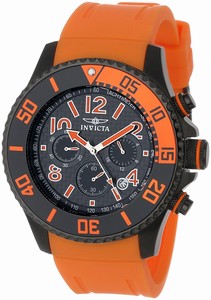 Invicta Pro Diver Quartz Chronograph Date Orange Polyurethane Watch # 13733 (Men Watch)