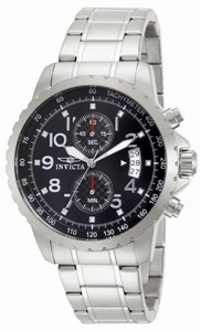 Invicta Specialty Quartz Chronograph Date Black Dial Stainless Steel Watch # 13783 (Men Watch)