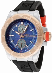Invicta Pro Diver Quartz Chronograph Black Polyurethane Watch # 13801 (Men Watch)