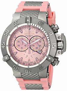 Invicta Pink Dial Chronograph Luminous Stop-watch Watch #1383 (Men Watch)