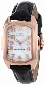 Invicta Lupah Quartz Analog Mother of Pearl Dial Special Edition Leather Watch # 13835 (Women Watch)
