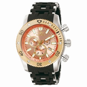 Invicta Quartz Chronograph Date Black Polyurethane and Stainless Steel Watch # 13856 (Men Watch)