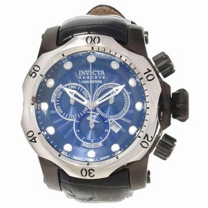 Invicta Venom Quartz Chronograph Date Black Leather Watch #13890 (Men Watch)