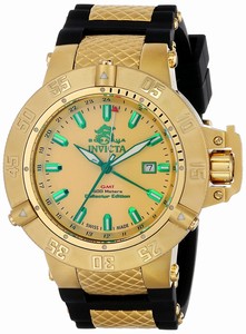 Invicta Gold Dial Stainless Steel Band Watch #13921 (Men Watch)