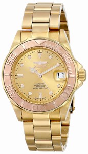 Invicta Gold Dial Stainless Steel Band Watch #13930 (Men Watch)