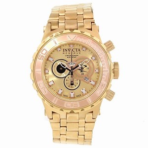 Invicta Subaqua Quartz Chronograph Day Date Gold Tone Stainless Steel Watch #14032 (Men Watch)
