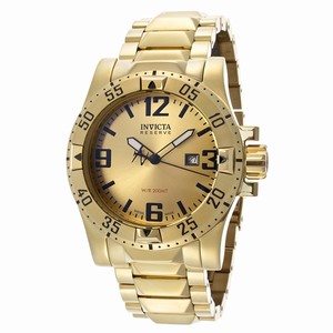 Invicta Gold Dial Stainless Steel Band Watch #14036 (Men Watch)