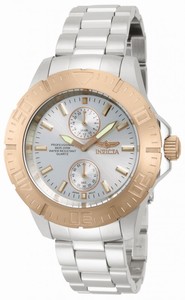 Invicta Pro Diver Quartz Analog Silver Dial Rose Gold Bezel Stainless Steel Watch # 14057 (Men Watch)