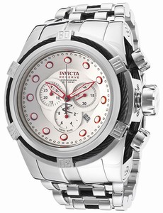 Invicta Bolt Quartz Chronograph Date Silver Dial Stainless Steel Watch # 14064 (Men Watch)