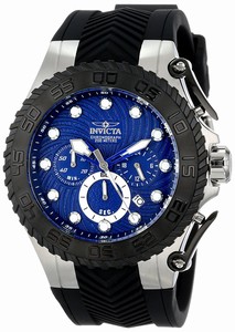Invicta Pro Diver Blue Dial Chronograph Date Black Silicone Watch # 14090 (Men Watch)
