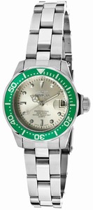 Invicta Pro Diver Quartz Analog Date Champagne Dial Stainless Steel Watch # 14099 (Women Watch)