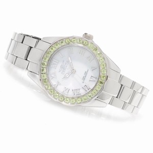 Invicta Mother Of Pearl Dial Peridot & Stainless-steel Band Watch #14148 (Women Watch)
