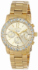 Invicta Gold Dial 18k Gold Plated Stainless Steel Watch #14157 (Women Watch)