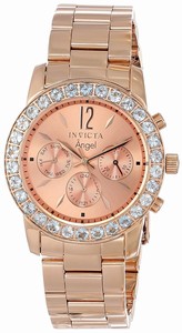 Invicta Rose Gold Dial Stainless Steel Band Watch #14158 (Women Watch)