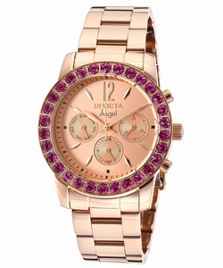 Invicta Rose Gold Dial Stainless Steel Band Watch #14164 (Women Watch)
