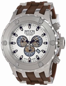 Invicta Reserve Quartz Chronograph Date Brown Polyurethane Watch # 14172 (Men Watch)
