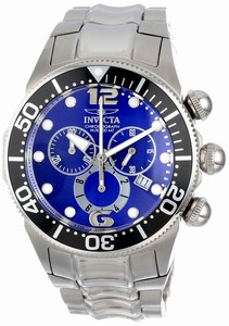 Invicta Lupah Quartz Chronograph Date Blue Dial Stainless Steel Watch # 14196 (Men Watch)