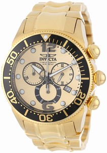 Invicta Gold Dial Stainless Steel Band Watch #14204 (Men Watch)