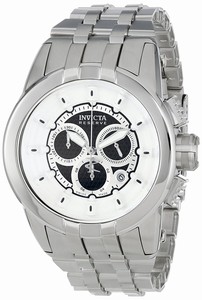 Invicta Black Textured With White Border Dial Chronograph Luminous Stop-watch Watch #14207 (Men Watch)