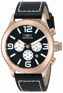Invicta Specialty Quartz Chronograph Date Black Leather Watch # 1429 (Men Watch)