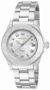 Invicta Angel Quartz Analog Date Silver Dial Stainless Steel Watch # 14320 (Women Watch)