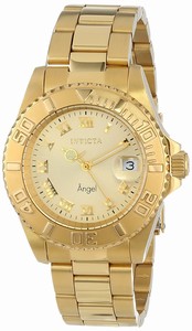 Invicta Gold Dial Stainless Steel Band Watch #14321 (Women Watch)