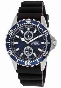 Invicta Pro Diver Quartz Analog Blue Dial Polyurethane Strap Watch # 14328BYBPP (Men Watch)