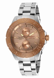 Invicta Pro Diver Quartz Chronograph Rose Gold Dial Stainless Steel Watch # 14347 (Men Watch)